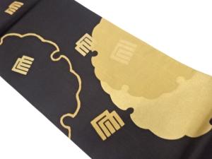 雪輪に源氏香模様織出し全通袋帯